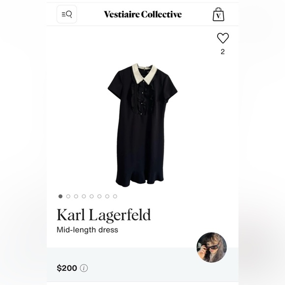 NWOT Karl Lagerfeld Black Dress Size 8 - Picture 9 of 9